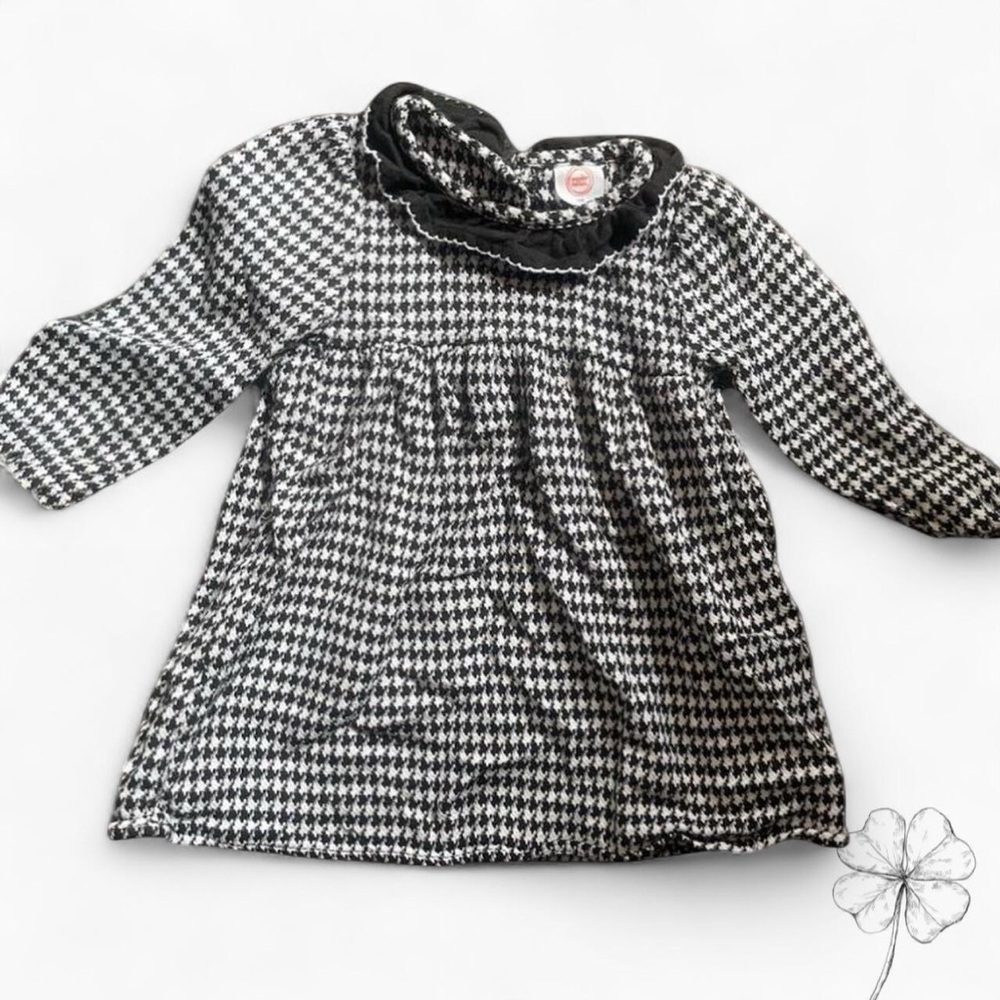 Wonder Nation Black and White Houndstooth Kids Blouse